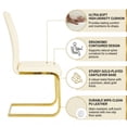 thumbnail image 4 of Sumdeal Modern Cream Pu Leather Dining Chair Set with Golden C-shaped Metal Legs,Set of 2, 4 of 6