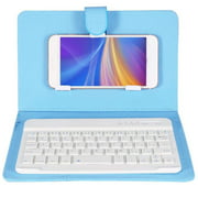 9'' Mini Portable Leather Wireless bluetooth Keyboard USB Rechargeable for Cell Phone Android or IOS