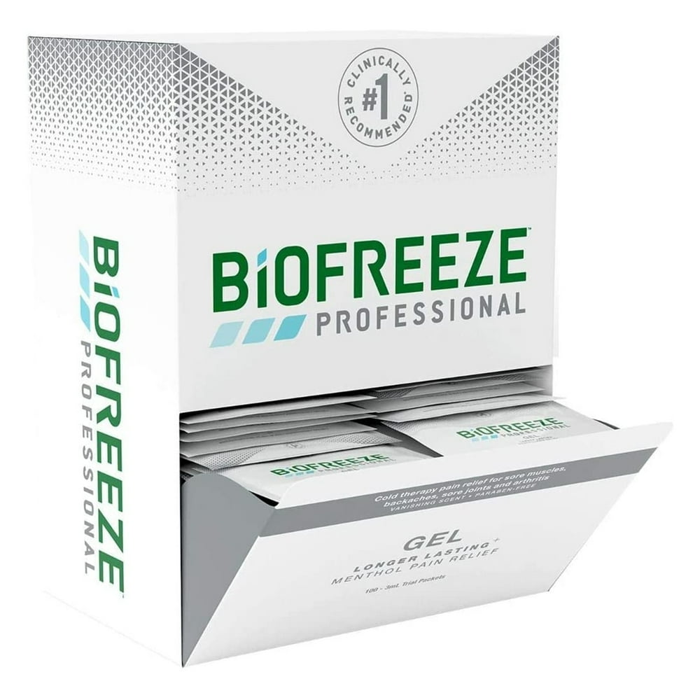 Biofreeze Pain Relief Menthol 100 per Box Individual Packet 3.5