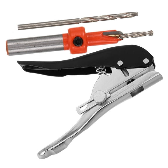 HOMEMAXS Black Zinc Alloy Hole Punch for Paper Plastic and Woodcraft with 8 mm Depth Ideal for Craft