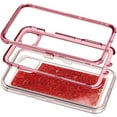 thumbnail image 4 of Designed for Apple iPhone 14 Plus Heavy Duty Case, Heavy Duty Glitter Case for Girls Women Liquid Bling Sparkle Shining Glitter Luxury Shockproof Phone Case Cover for Apple iPhone 14 Plus,Red, 4 of 7