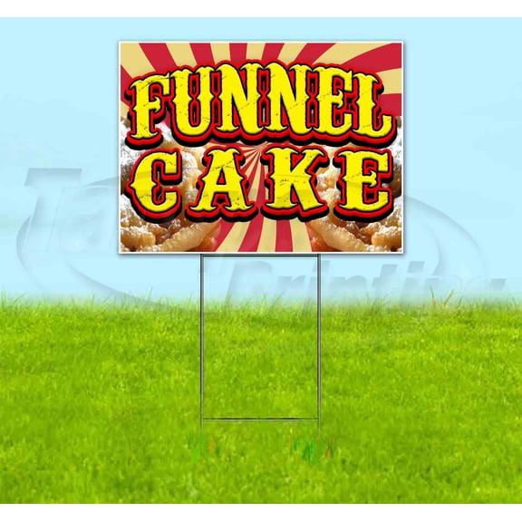 Funnel Cake (18" x 24") Yard Sign, Includes Metal Step Stake