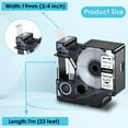 thumbnail image 3 of NineLeaf 3PK Compatible for DYMO D1 45800 3/4" x 23' (19mm x 7m) Black on Clear Label Maker Tape for Label Manager 450 450D Label Maker, 3 of 7