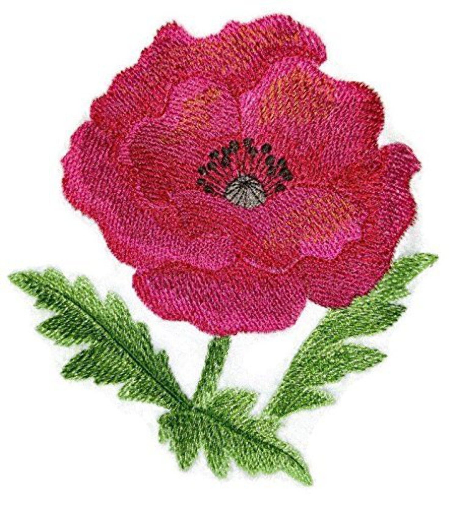 BeyondVision Custom and Unique Watercolor Blooms and Butterflies [Watercolor Poppy Bloom] Embroidered Iron on/Sew patch [5.06" 4.85"]