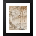 thumbnail image 2 of Hubert Robert 19x24 Black Modern Framed Museum Art Print Titled - Architectural Composition with Portico (1776), 2 of 5