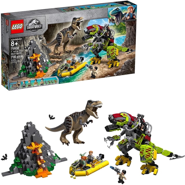 Kit de Construcción Batalla de T.Rex vs Dino Mech LEGO Jurassic World 716 Piezas 75938