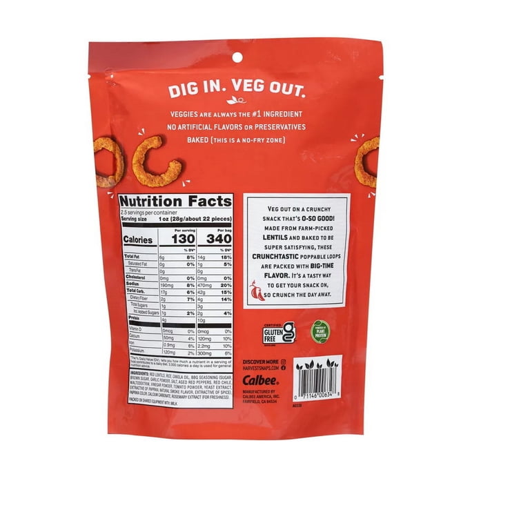 Harvest Snaps, Red Lentil Snacks, Sour Cream and Onion, 5 oz
