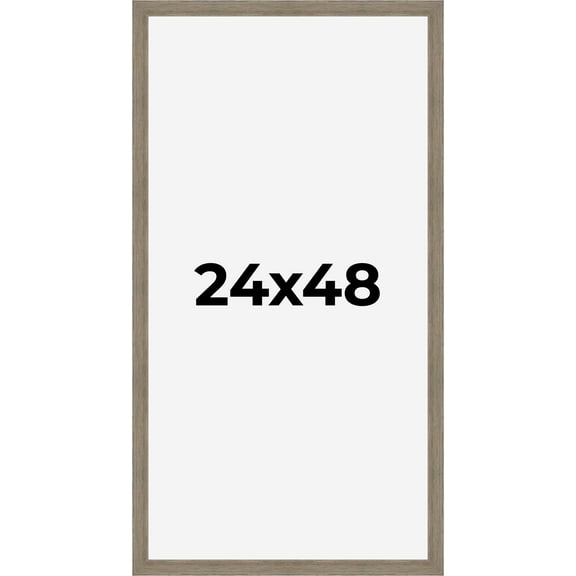 24x48 Frame Gray Barnwood Rustic Solid Wood Picture Frame | 1.5 Inch Moulding Width | Includes UV