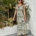 thumbnail image 6 of Watercolour Bugs Pattern Dress Fashion Boho Beach Long Dresses Female Party Printed Maxi Dress, 6 of 9
