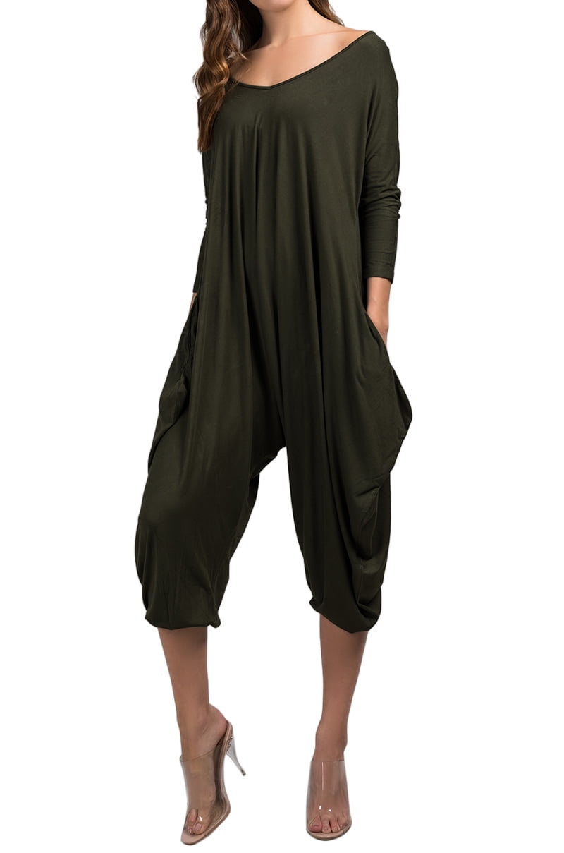 long sleeve harem jumpsuit