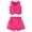 #09 Hot Pink, variant on Gyexs Size 6-7 Girls School Clothes Button Down Sleeveless Vest Tops Elastic Waist Short Sets with Belts Casual Loose #09 Hot Pink 6-7 Years