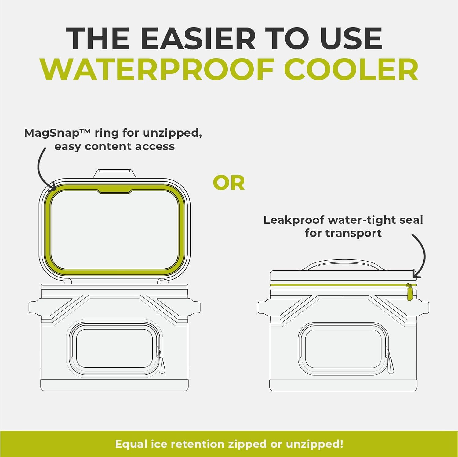 CORE 12 Can Climakeep Magnetic Soft Cooler, Leakproof Cooler, Waterproof Zipper, Charcoal