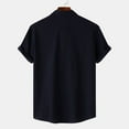 thumbnail image 5 of JLFKNG Mens Shirts Solid Color Striped Short Sleeve Shirts For Men Lapel Buttons Down Shirt Tops Breathable Loose Fit Suitable For Outdoor Sports, 5 of 9