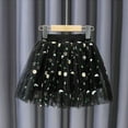thumbnail image 2 of LUOGENLI Girls Skirts Size 7-8 Black Kids Tulle Tutu Skirt with Glitter Print Star Princess Party Skirt for Girls 1 10 Years Girls Dresses Size 6 Summer Girls Dresses Black 5-6 Years, 2 of 4