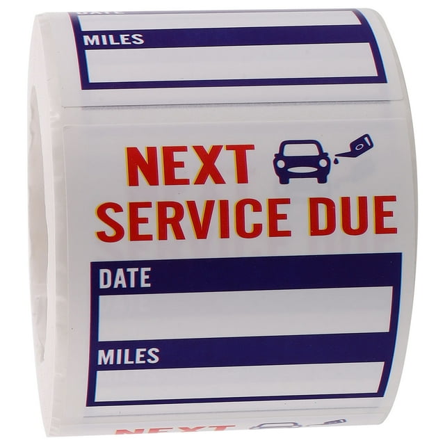 1 Roll of Oil Change Sticker Car Oil Changing Service Sticker Car Repair Oil Change Service Label