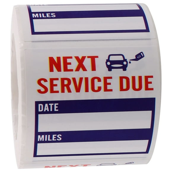 1 Roll of Oil Change Sticker Car Oil Changing Service Sticker Car Repair Oil Change Service Label