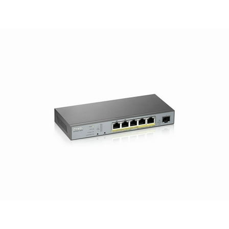 ZyXEL GS1350-6HP 5-Port Gigabit Smart Nebula Cloud Managed PoE Switch, 3 PoE  / 2 PoE   Ports at 60W with 1 SFP Uplink