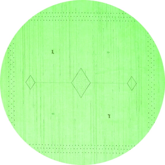 Ahgly Company Indoor Round Solid Green Modern Area Rugs, 4' Round