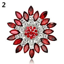 Ayyufe Women Fashion Flower Brooch Crystal Rhinestone for Wedding Party