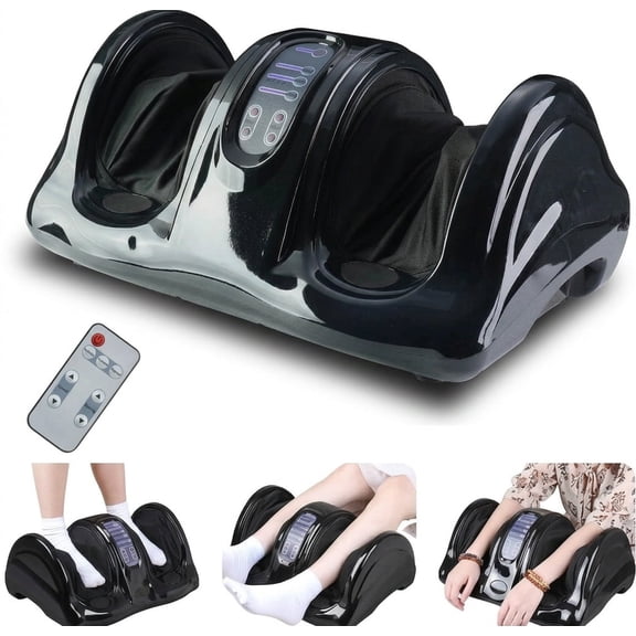 Premium Foot Massager with Remote Control, provides a deep massage suitable for the feet, ankles, calves, and legs, relieving pain and promoting blood circulation.(black)