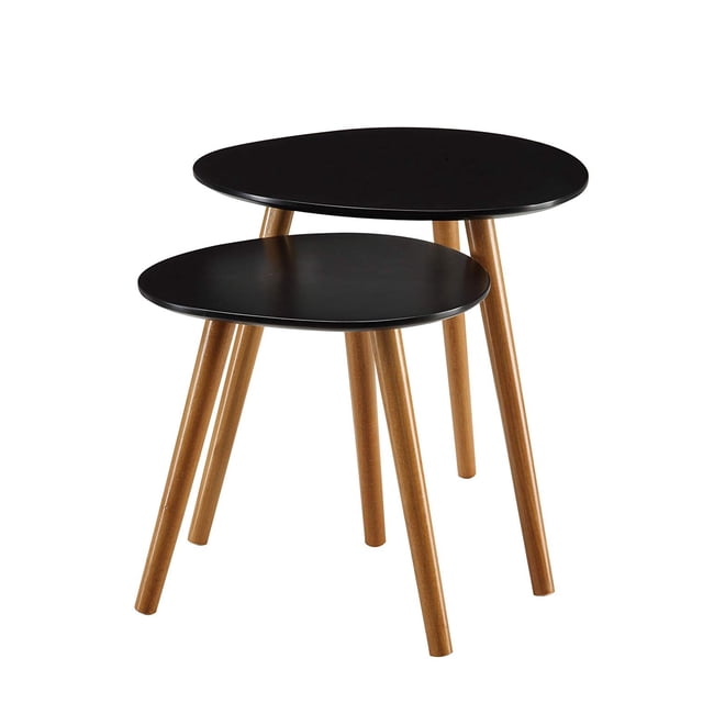Convenience Concepts S20-156 Oslo Tables d'Appoint Gigognes Modernes en Bois pour Bureau, Noir
