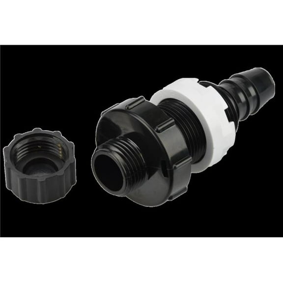 HydroQuip  0.75 in. Barb Spa Drain Assembly, Black