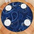 thumbnail image 2 of Decorative Paisley Print Round Tablecloth, Elastic Edge Windproof Design, Spill-Proof for Outdoor and Indoor, 2 of 4
