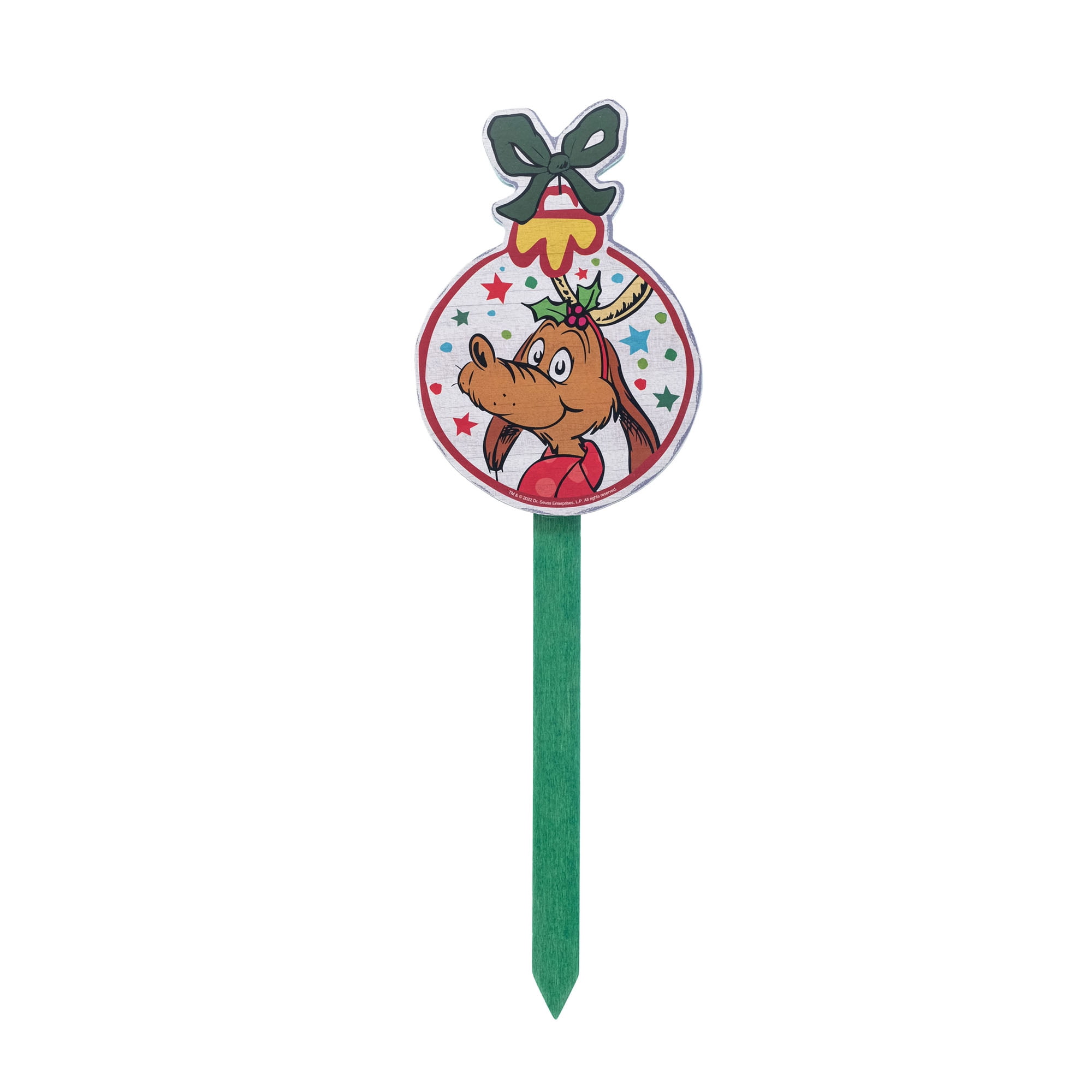Dr Seuss' The Grinch Who Stole Christmas, Max, 15 inch Tall Yard Stake, MDF, Multi-Color