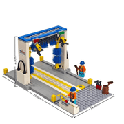 Car Wash Building Blocks Set, Creative Vehicle Cleaning Station Model Kit for Desktop Display and DIY Assembly(398pcs)