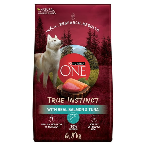 Purina ONE Véritable Instinct Saumon et Thon, Nourriture Sèche pour Chiens