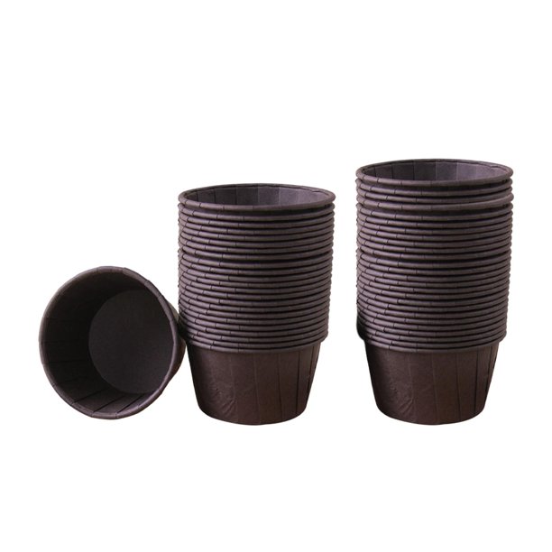 50 piezas de papel a prueba de grasa para repostería, fundas para cupcakes, diámetro superior de 2,6 pulgadas, diámetro inferior de 2 pulgadas, altura Café Gloria Tazas para hornear