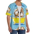 thumbnail image 2 of Gukieu Dog Takes a Bath in the Bathtub Print Men's Short-sleeved Shirts, Button-down Pocket Shirts, T-shirts, Beach Vacation Travel Summer Clothing-Small, 2 of 5