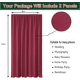 thumbnail image 5 of XWZO Backdrop Curtains for Photography, Extra Wide Rod Pocket Room Darkening Curtain Set of 2, Blackout Party Curtains for Wedding Decorations Stage Birthday Family Gatherings, Burgundy, 5ft x 10ft, 5 of 6