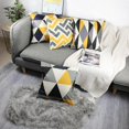 thumbnail image 2 of Juego de 4 fundas de cojín decorativas de lino amarillo y gris de 18 x 18 pulgadas, fundas de almohada geométricas de 45 x 45 cm, fundas de almohada cuadradas para muebles de exterior y jardín., 2 of 5