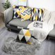 thumbnail image 2 of Juego de 4 fundas de cojín decorativas de lino amarillo y gris de 18 x 18 pulgadas, fundas de almohada geométricas de 45 x 45 cm, fundas de almohada cuadradas para muebles de exterior y jardín., 2 of 5