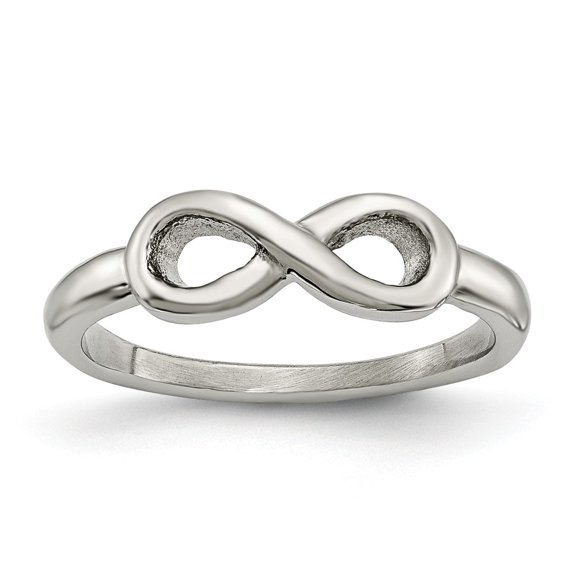Stainless Steel Polished Infinity Symbol Ring Size: 8; for Adults and Teens; for Women and Men