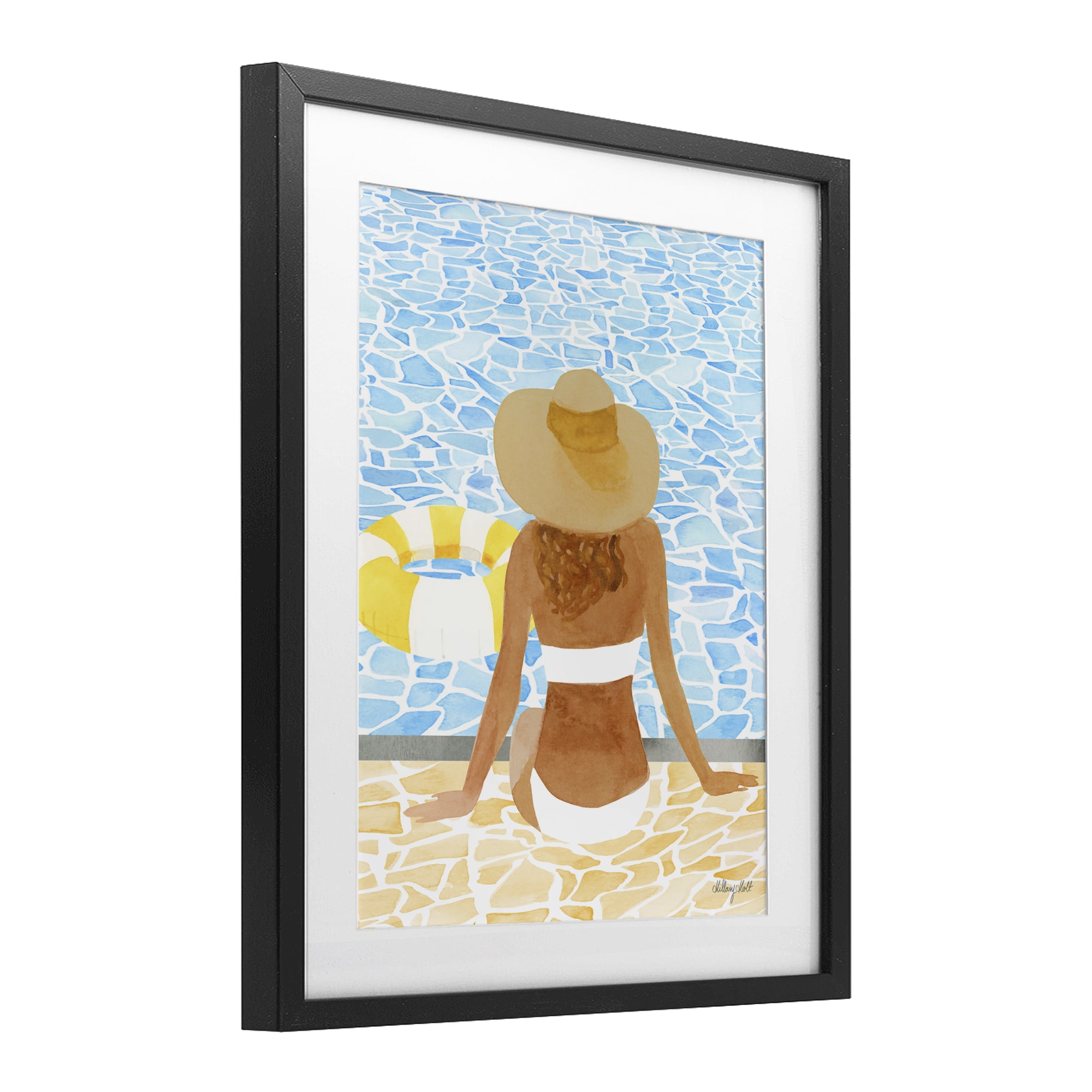 Stupell Industries Summer Poolside Chill Black Framed Print Under Glass, design by Hillary Holt