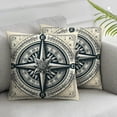 thumbnail image 2 of Vintage Ocean Navigation Series Green Anchor Map Compass Throw Pillow Case Cushion Cover  Linen Home Bedding Decorative PillowcaseSet of 2, 2 of 6