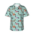 thumbnail image 2 of Picia Christmas Dachshund Gentle Cotton Regular Fit Short Sleeve Casual Hawaiian Shirt for Men-X-Large, 2 of 8