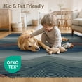 thumbnail image 4 of ODIKA 8'x10' Washable Area Rug Durable, Non-Slip Abstract Boho Distressed Layered Motif Round Tone Wave Landscape Refined for Living Room, Under Sectional, Family, 4 of 7