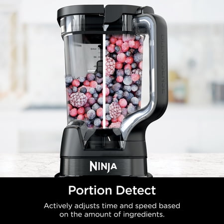 NINJA DETECT KITCHEN SYSTEM 72-OZ BLENDER, FEED CHUTE WITH SLICING & SHREDDING DISC, 3 SPEEDS, SMOOTHIES, CRUSH, CHOP, DOUGH, BLENDSENSE TECHNOLOGY, 1700PW, TB400WM SILVER