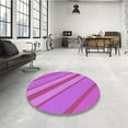 thumbnail image 4 of Ahgly Company Machine Washable Indoor Rectangle Transitional Neon Pink Area Rugs, 2' x 5', 4 of 7