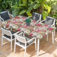 thumbnail image 2 of Pink Spring Floral Table Cloths for 5 Foot Rectangle Tables, Vintage Summer Botanical Patio Waterproof Elastic Fitted Tablecloths, Washable Rectangular Table Cover for Camping, 2 of 8