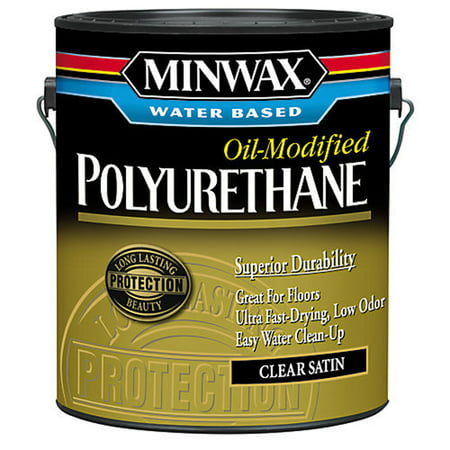 Minwax Water Based Oil-Modified Polyurethane, Clear Satin, 1