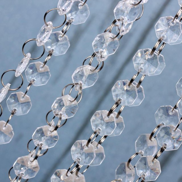 Cuentas octogonales de cristal acrílico de 5 m, colgante de cuentas de cortina, bonita decoración de iluminación