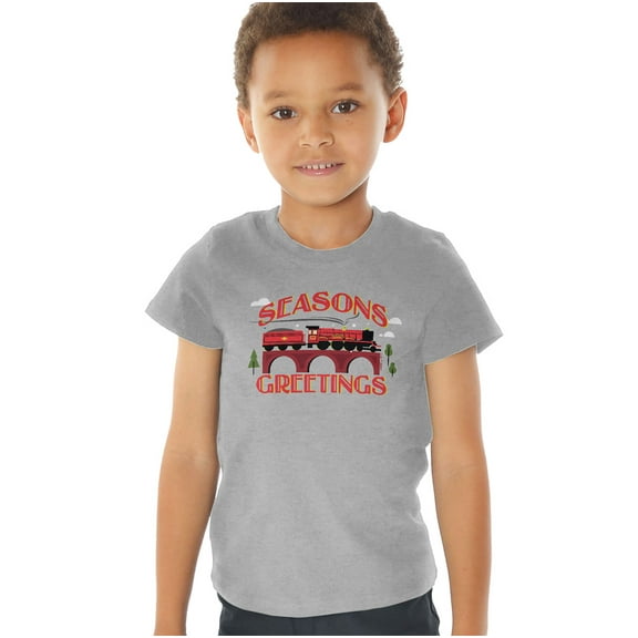 Harry Potter Seasons Greetings Christmas Hogwarts Express Kids T Shirt (2) for Toddler Boys and Girls, Athletic Heather