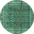 thumbnail image 1 of Ahgly Company Indoor Round Persian Turquoise Blue Traditional Area Rugs, 6' Round, 1 of 4