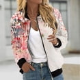 thumbnail image 4 of LOVZFMLL Vestes pour Femmes Chandail en Molleton Ample à Manches Longues avec Fermeture Éclair Veste de Baseball Tricotée Décontractée, 4 of 5