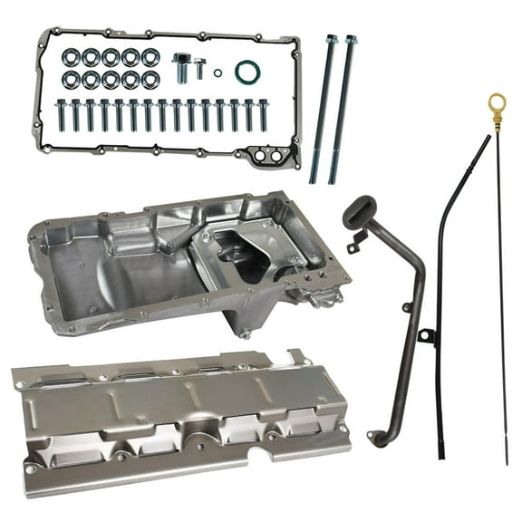 munirater Engine Aluminum Oil Pan Kit Replacement for LS1 LS3 LSA LSX 1955-1995 V8 Engine 19212593