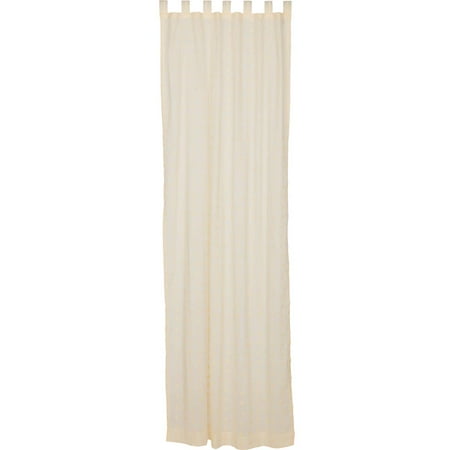 - Creme White Farmhouse Curtains Willow Tab Top Cotton Tie Back(s) Embroidered Sheer Solid Color 108x50 Panel
